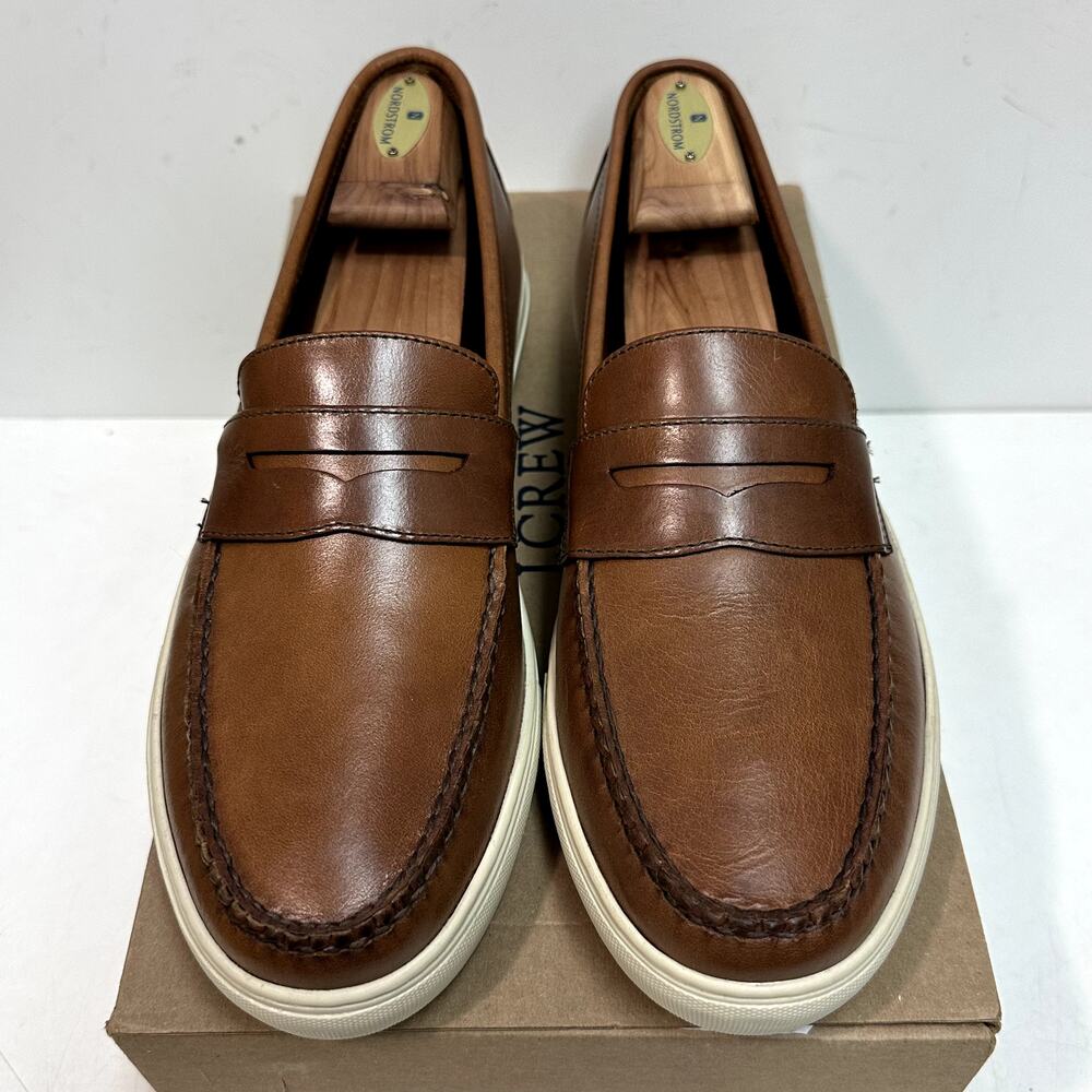 NIB J. Crew Leather Hybrid Casual Penny Loafers Havana Brown Sneakers US 11.5 D